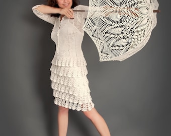 White exclusive crochet dress