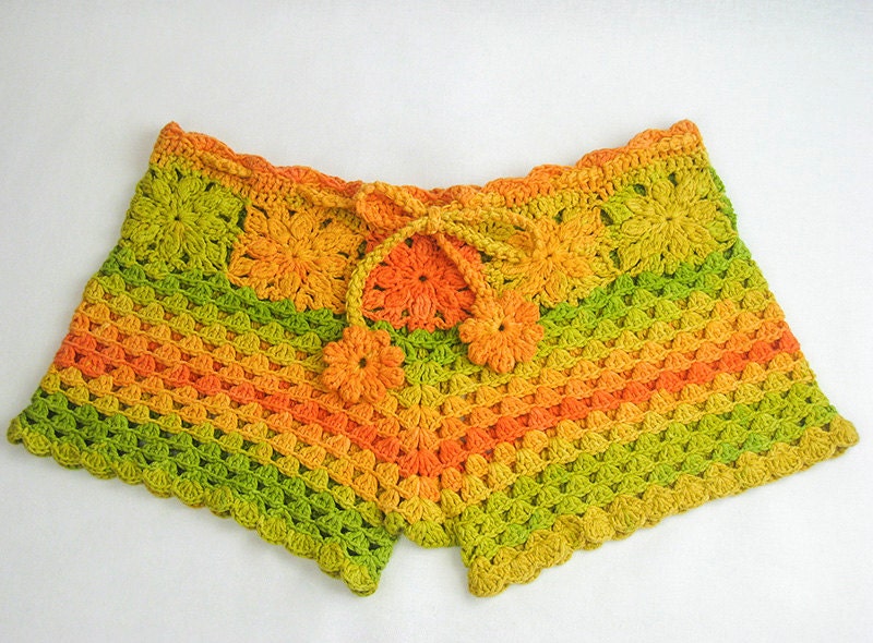 Pattern crochet white beach shorts and shorts color of summer Etsy