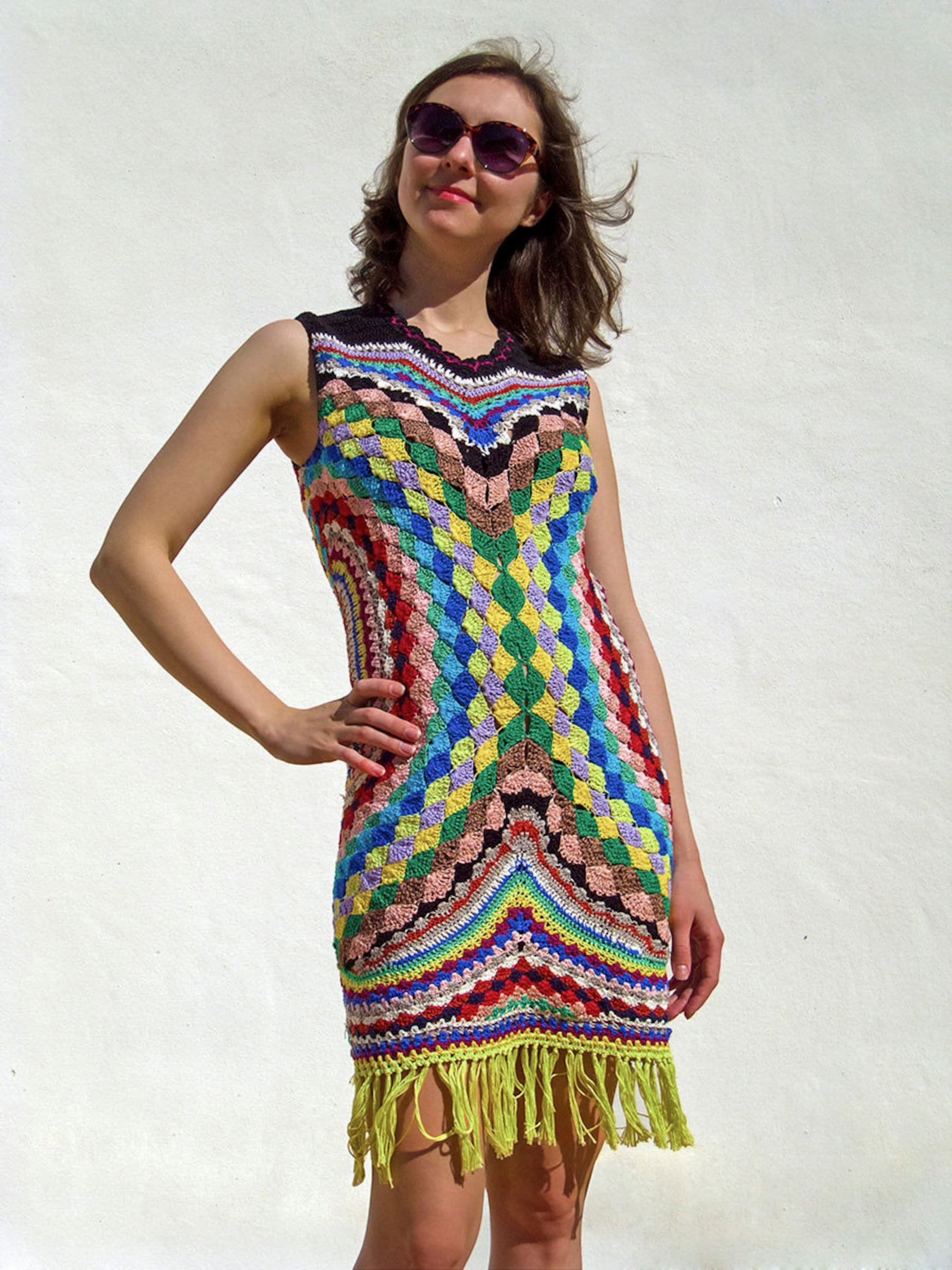 CROCHET FASHION TRENDS Crochet Dress Firework Colors - Etsy