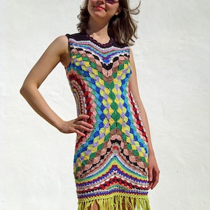 CROCHET FASHION TRENDS Crochet Dress Firework Colors - Etsy