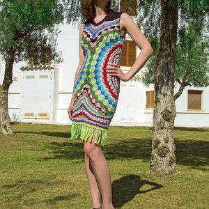 CROCHET FASHION TRENDS Crochet Dress Firework Colors - Etsy