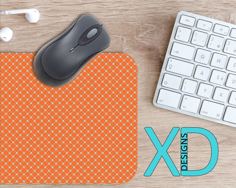 Pale Orange Mouse Pad Pale Orange Mousepad Dotted Rectangle Etsy