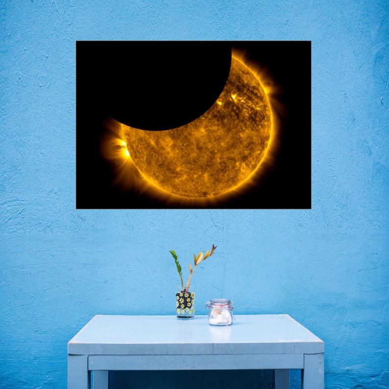 Solar Eclipse Canvas Art Print Eclipse Wall Art Astronomy Etsy