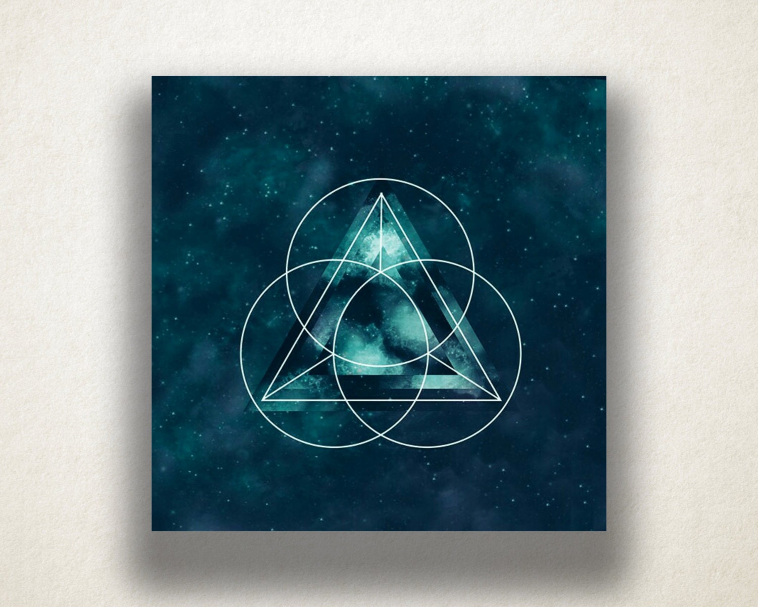 Space Triangle Design Canvas Art Print Space Wall Art Outer Etsy