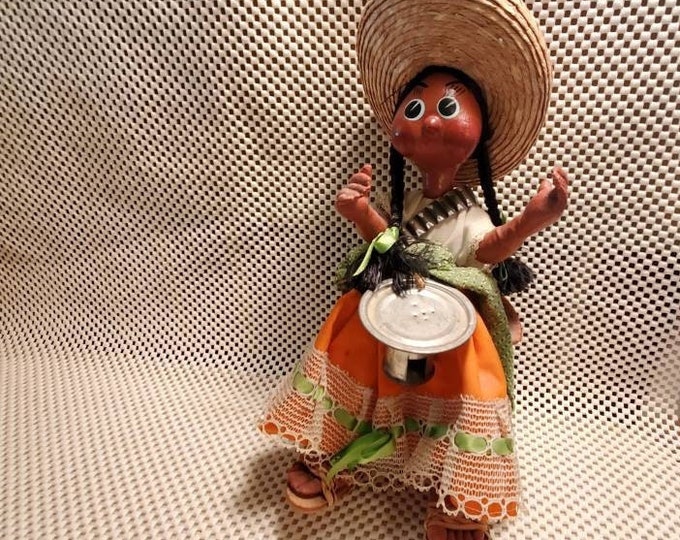 Vintage Mexican Paper Mache Doll Etsy