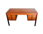 Danish Modern Desk Domino Mobler Made in Denmark Six Drawer Desk Writing Desk Mid Century Modern Furniture Scandinavian Design