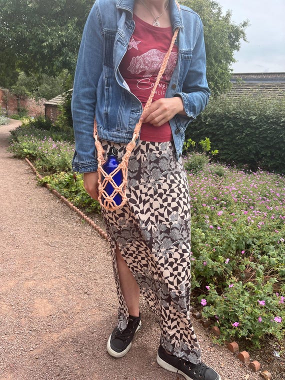 Macrame water bottle holder