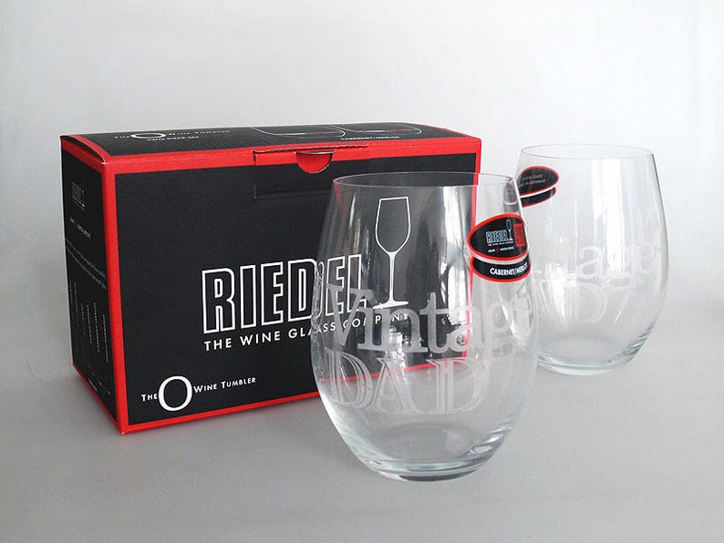 Riedel O Series Stemless Merlot Wine Glasses 2pc Perfect Gift