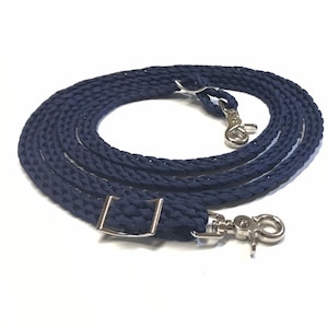 paracord rein, dark blue  rein,reins, horse tack, western reins, adjustable reins, loop reins, basic reins, paracord tack, horse tack, FR11