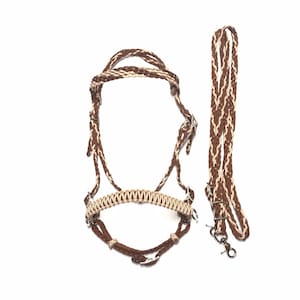 Custom Side Pull Hackamore Bitless Bridle with Reins