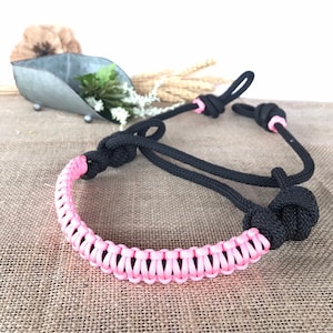 Indian Bosal  attachment, light pink bitless bridle rope attachment