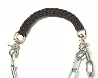 Goat collar, goat show  collar, show goat collar, chain goat collar, goat, collar, walnut brown goat collar