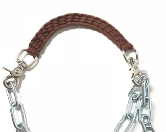 Goat collar, goat show  collar, show goat collar, chain goat collar, goat, collar, chocolate brown goat collar
