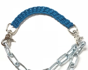 Goat collar, goat show  collar, show goat collar, chain goat collar, goat, collar, caribbean blue goat collar