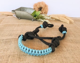 Indian Bosal bitless bridle attachment turquoise