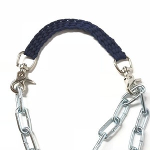Goat collar, goat show  collar, show goat collar, chain goat collar, goat, collar, midnight blue goat collar