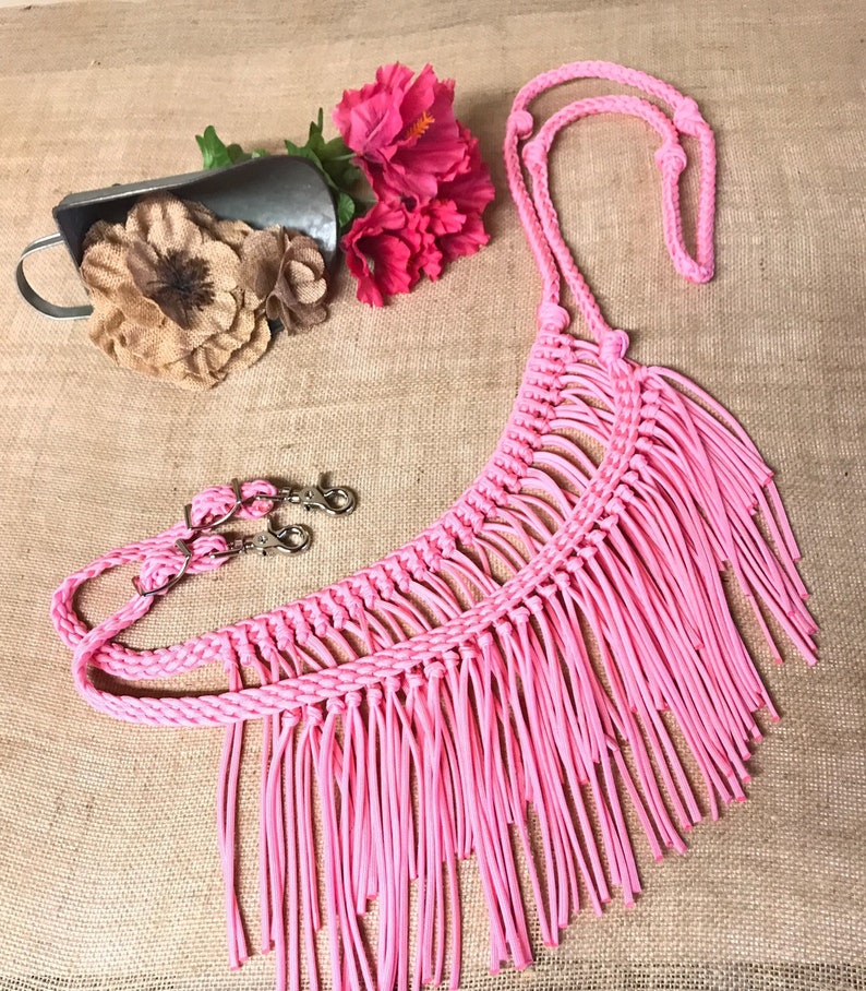 reins with fringe, Fringe reins, horse tack, barrel reins, reins, fringe barrel reins, pink reins, fringe horse tack, barrel racing image 5