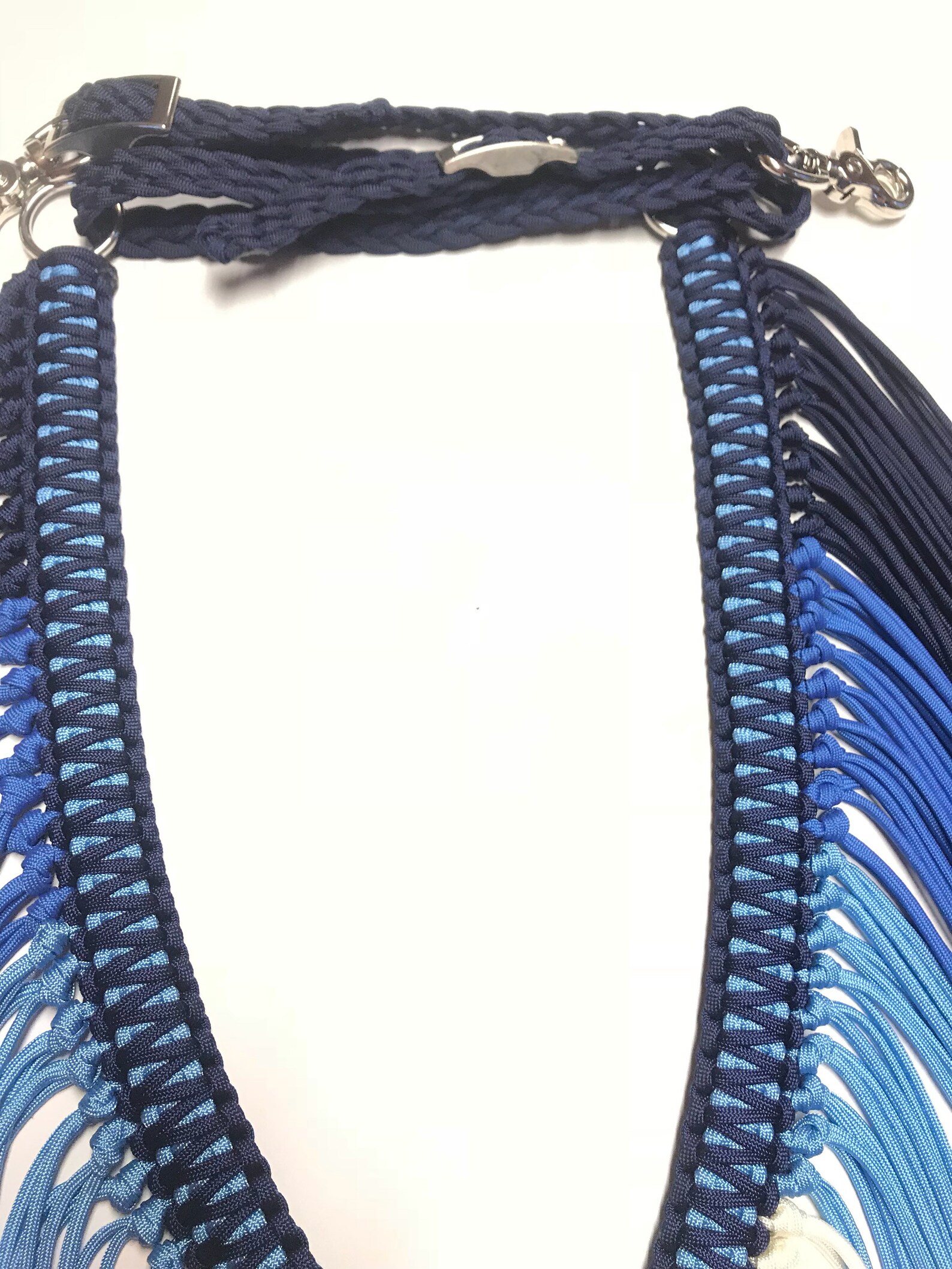 Fringe Breast Collar Blue Ombre Fringe Breast Collar Horse Etsy