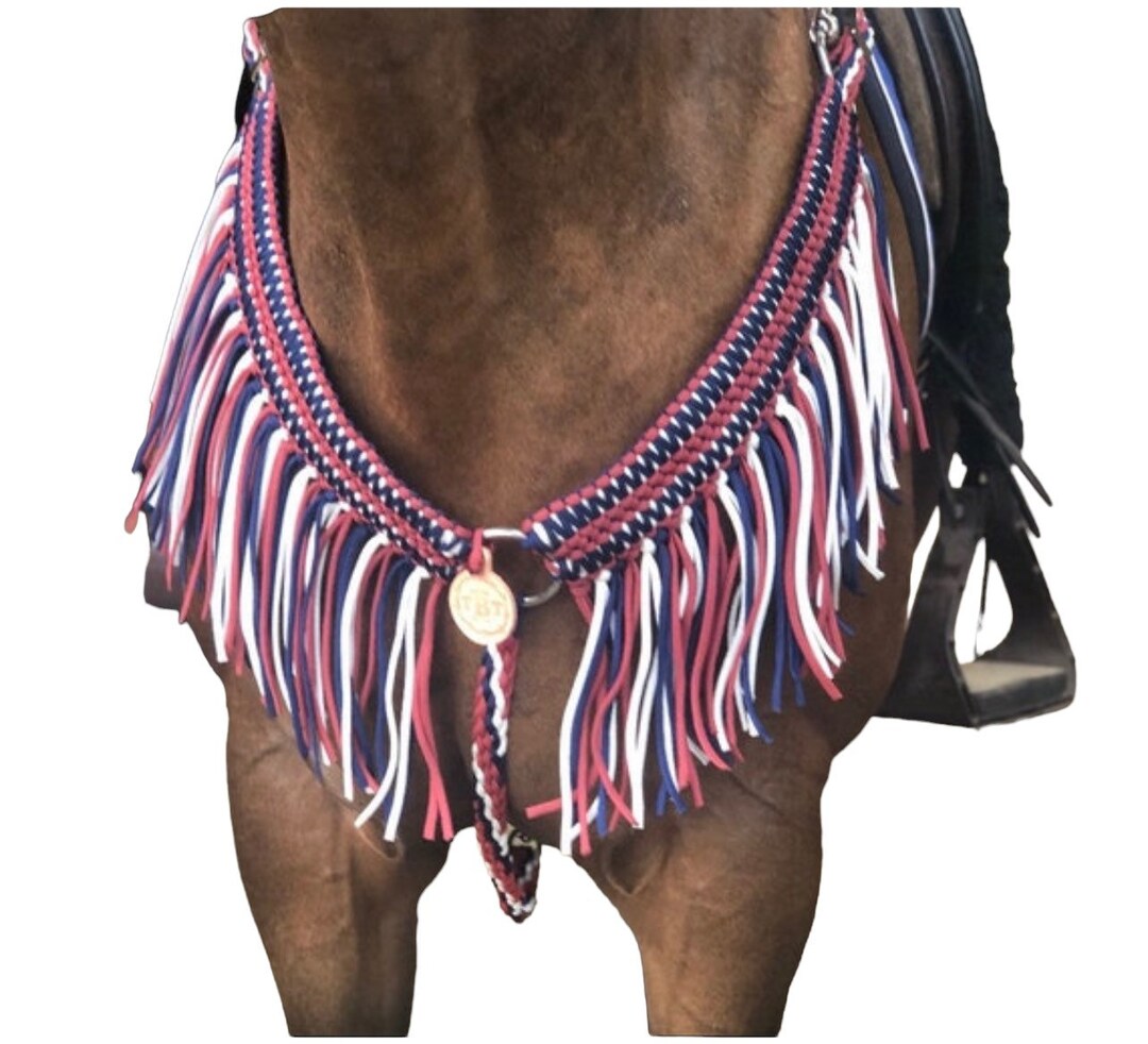 Wide Breast Collar With Fringe, Breast Collar, Patriotic Breast Collar