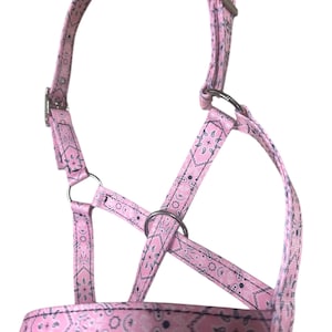 cow nylon  halter pink bandana