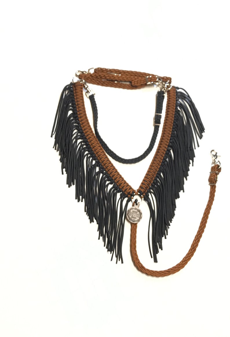 Fringe Breast Collar Horse Tack Brown and Black Horse Tack Etsy