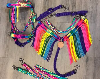 Pony Tack Set Fringe Breast Collar Reins and Pony Headstall | Etsy