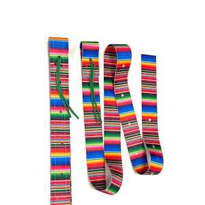 Serape cinch set ,  colored cinch strap, horse tack, patterned cinch,  cinch, latigo strap, EXTRA strong 4 ply off stitched off billet