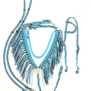Horse tack set turquoise and black