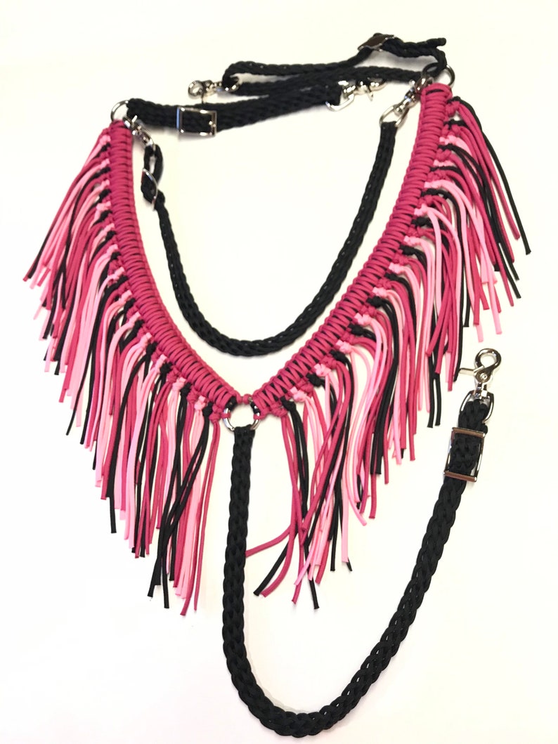 Fringe Breast Collar Horse Tack Pink Horse Tack Breast Etsy
