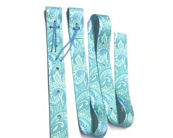 Cinch strap, colored cinch, colored cinch strap, light blue mint green cinch straps, EXTRA STRONG off billet, stitched off billet