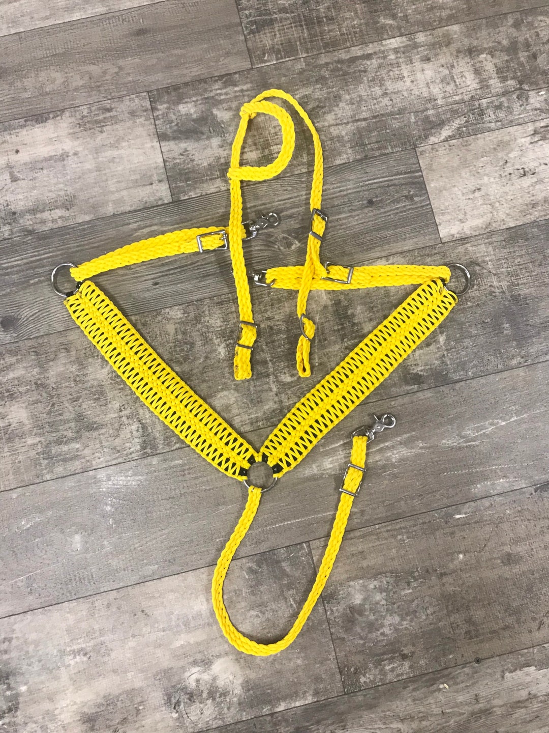 Wide Breast Collar Paracord Horse Tack, Yellow Horse Tack Set Etsy
