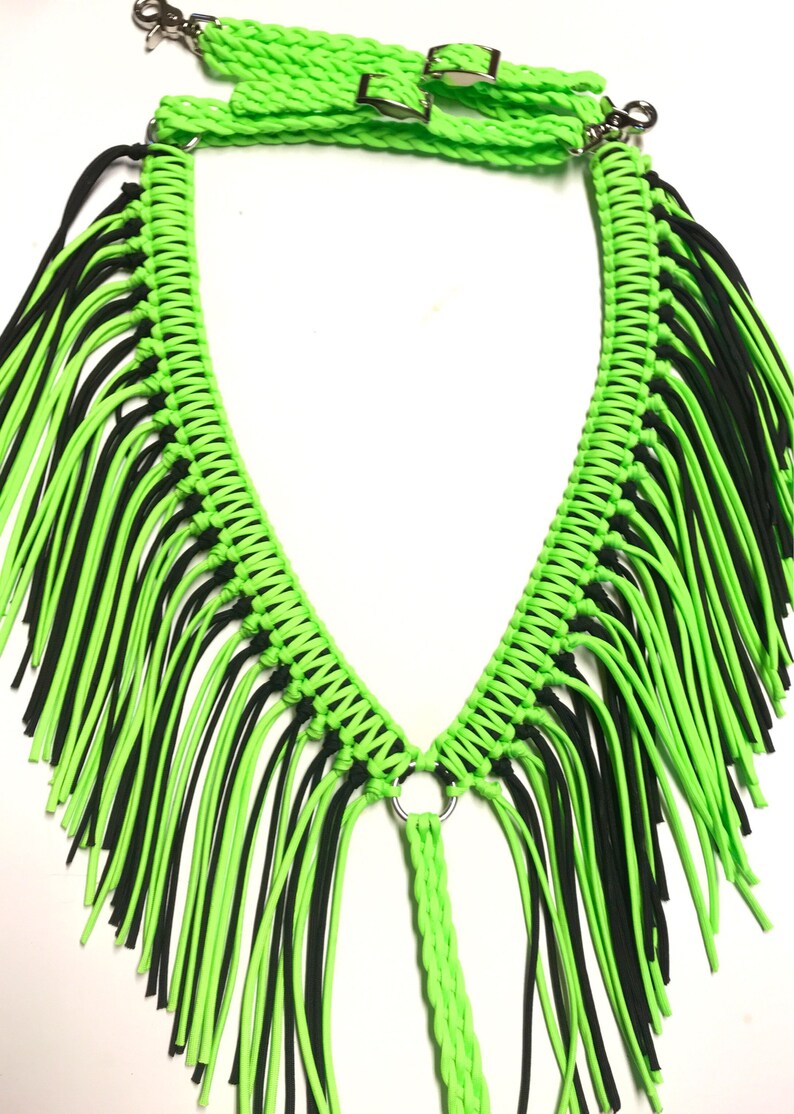Fringe Breast Collar Horse Tack Neon Lime Green Horse Tack Etsy