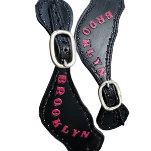 Personalized black spur straps