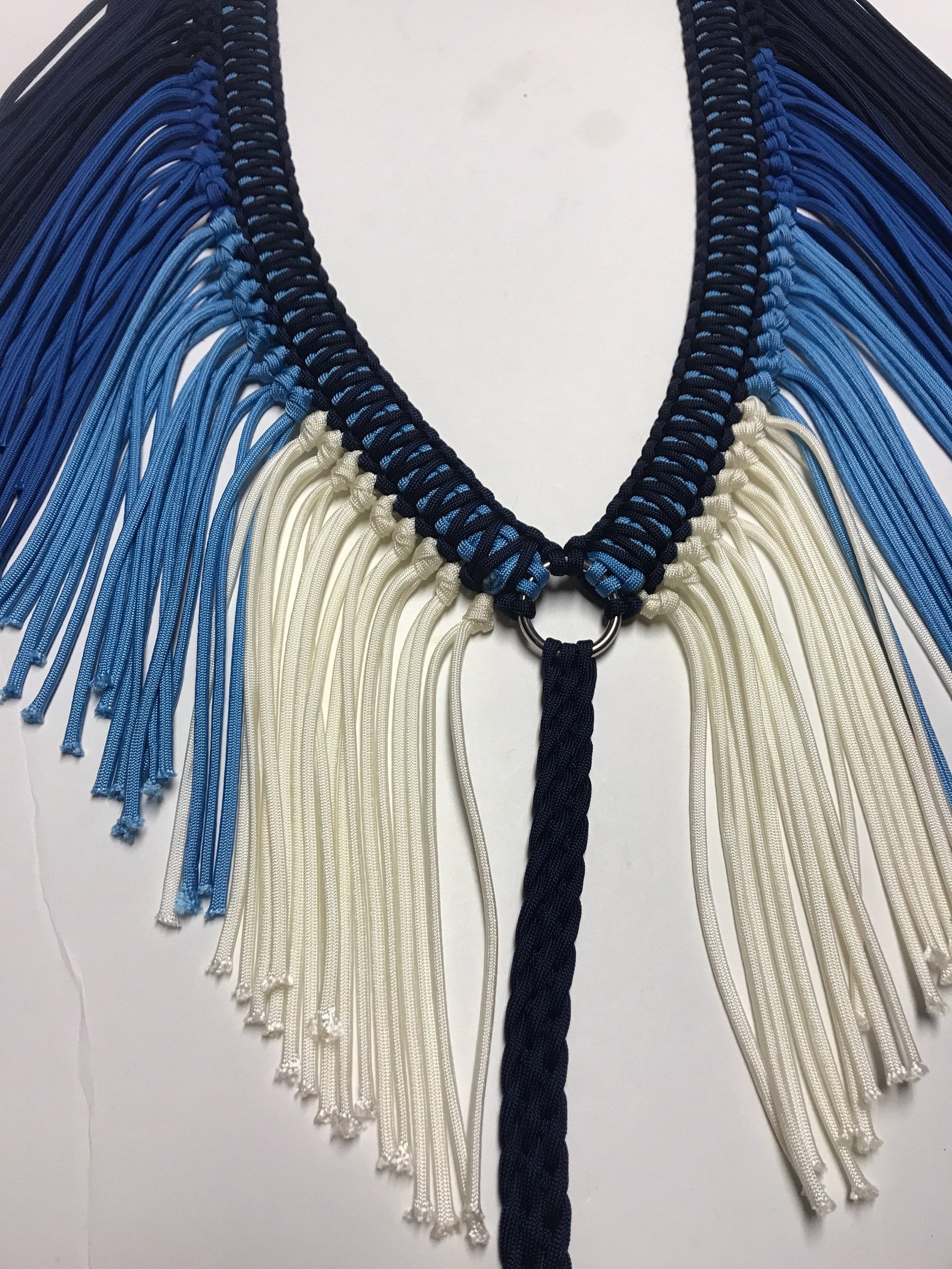 Fringe Breast Collar Blue Ombre Fringe Breast Collar Horse Etsy