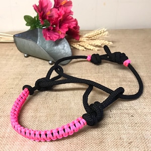 Indian Bosal, bitless, bitless attachment, bitless bridle attachment, horse tack, hot pink horse tack, bosal, hackamore, bosal
