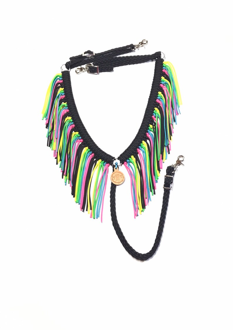 Fringe breast collar horse tack Neon horse tack breast Etsy