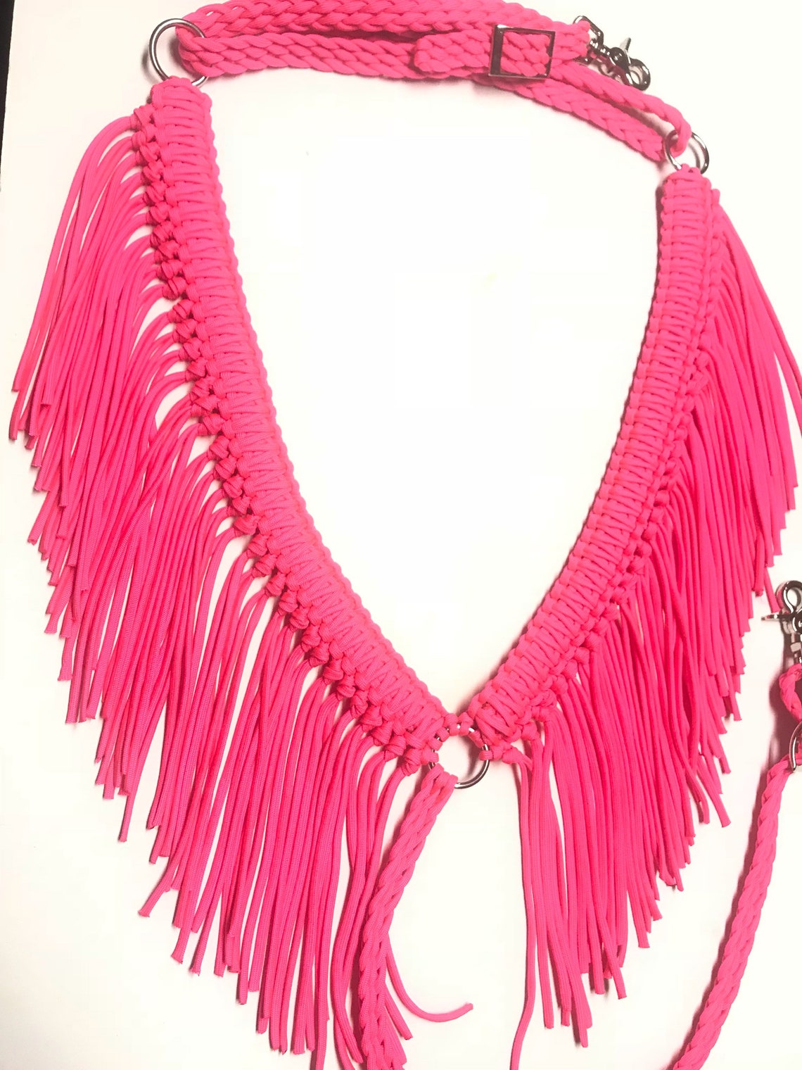 Fringe breast collar custom horse tack pink breast collar Etsy