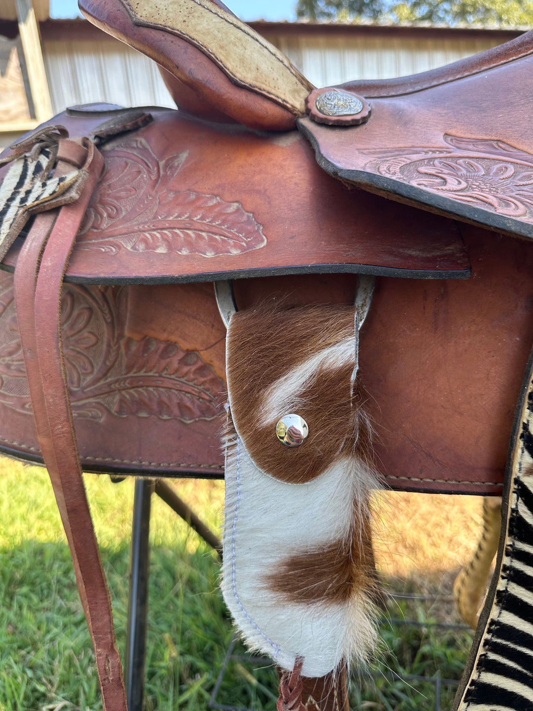Hoof Pick Holder That Attaches to Your Saddle Cowhide Etsy