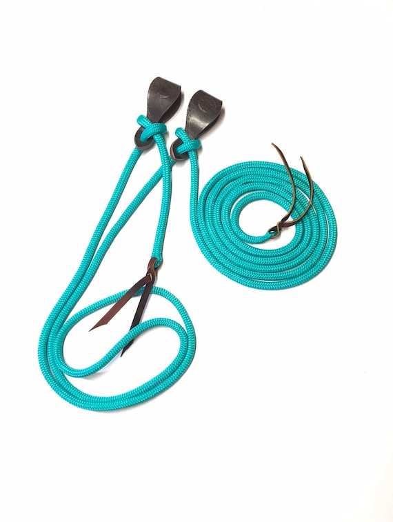 slobber straps turquoise rein Turquoise yacht rope mecate rein