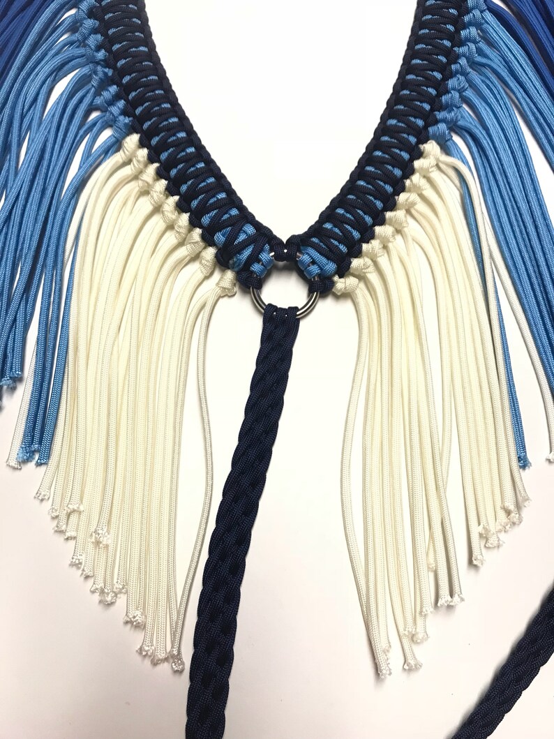 Fringe Breast Collar Blue Ombre Fringe Breast Collar Horse Etsy
