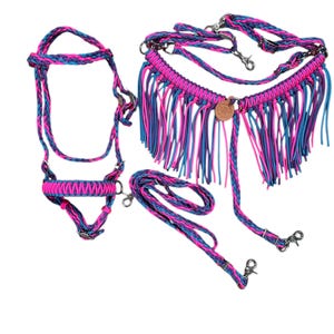 miniature horse tack set or small pony tack pink and purple