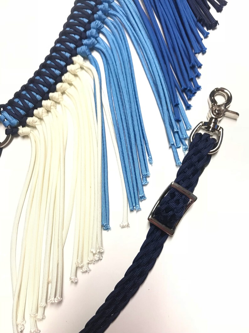 Fringe Breast Collar Blue Ombre Fringe Breast Collar Horse Etsy