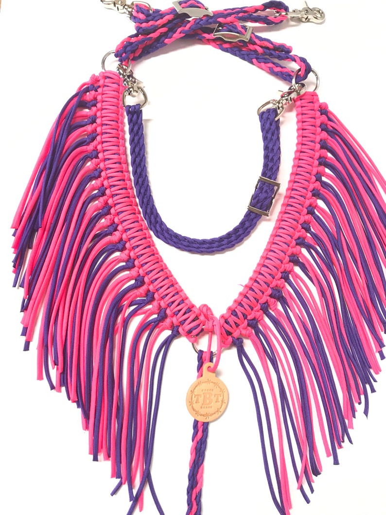 Fringe Breast Collar Pink and Purple Etsy