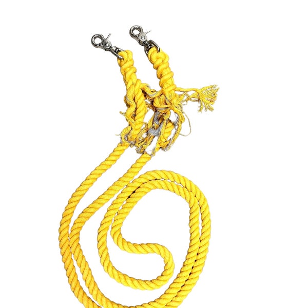 Yellow cotton rein horse tack