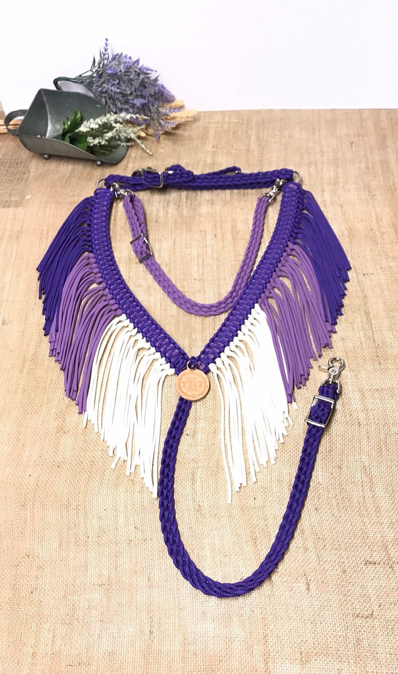 Purple Fringe Breast Collar Fringe Breast Collar Purple Etsy