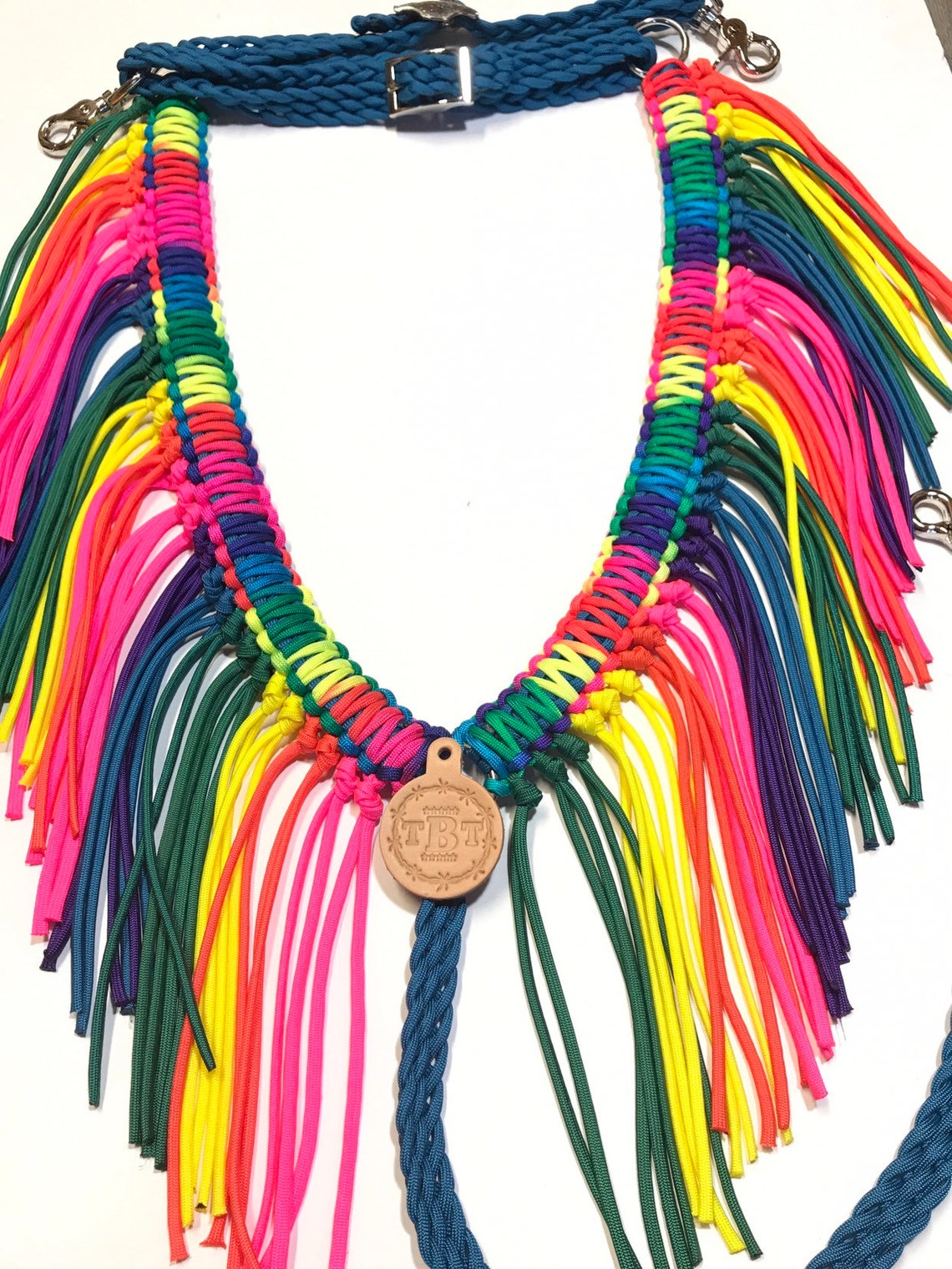 Rainbow Fringe Breast Collar Horse Tack | Etsy