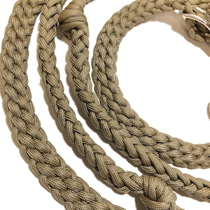 T5300 - Three Colour Braided Barrel Reins with Knots Cream / Brown main image 1