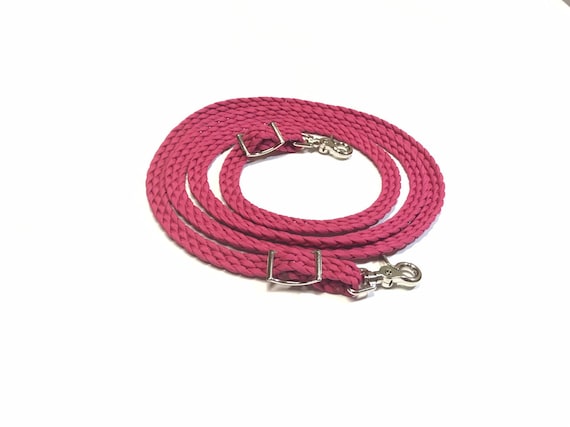 Light Pink Barrel Reins Horse Tack - Hand Braided 550 Paracord Reins With Grip Knots & Conway Buckle (Adjustable 6' To 8')