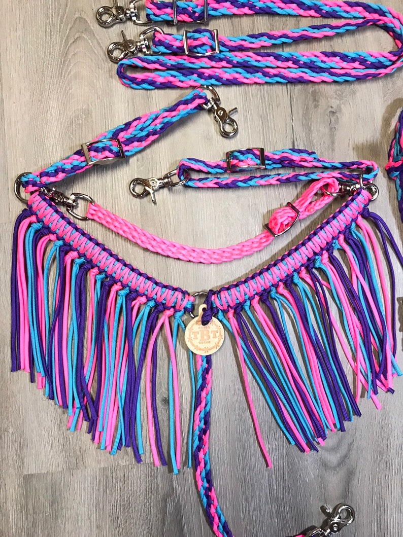 Pony Tack Set Fringe Breast Collar Reins and Pony Headstall Etsy