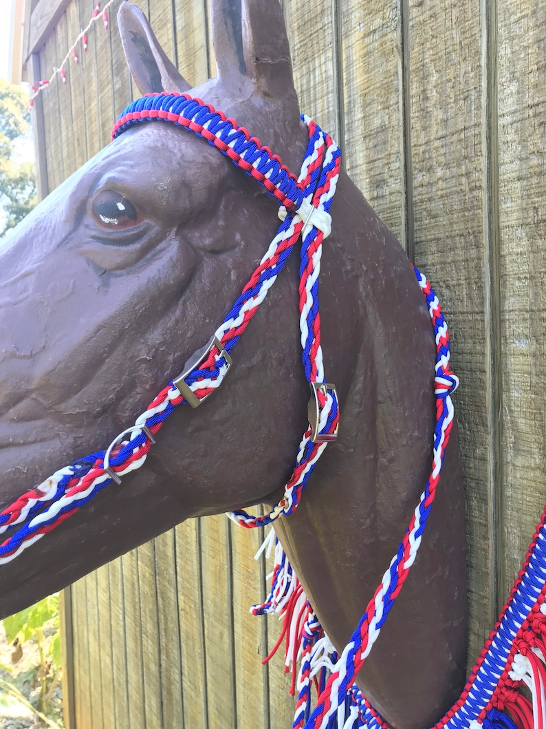 Patriotic Fringe Tack Set Fringe Breast Collar Paracord Etsy